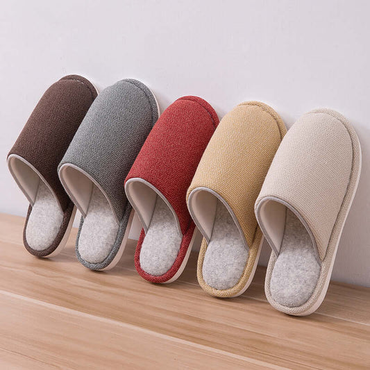 Women's Cotton Slippers - Comfy Indoor Non-Slip