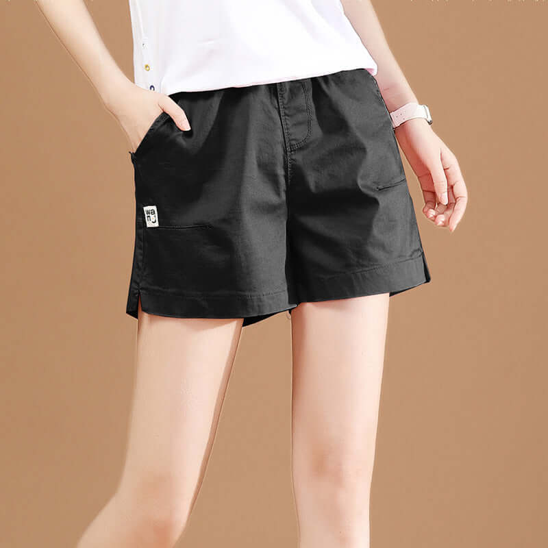 Small daisy white sports shorts female summer loose straight wide legs high waist tide tide casual pants thin section PT256