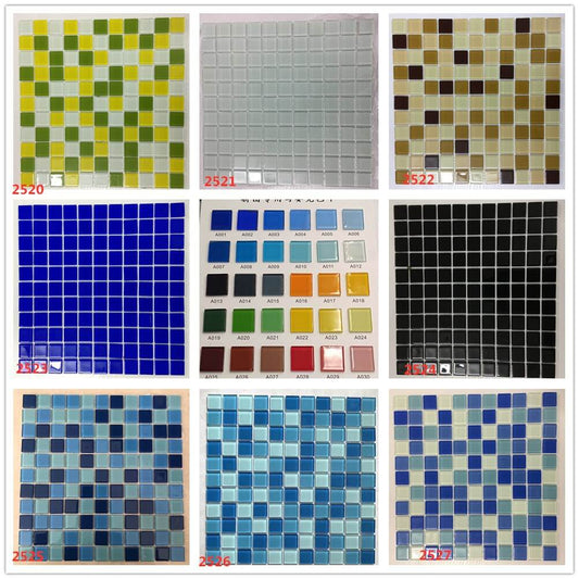 Swimming pool glass mosaic puzzle outer wall muanxiao bathroom tile spot crystal glass mosaic tile