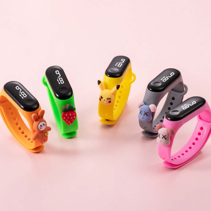 50m swimming waterproof cartoon children's electronic watch primary school LED men and women Korean version simple sports bracelet