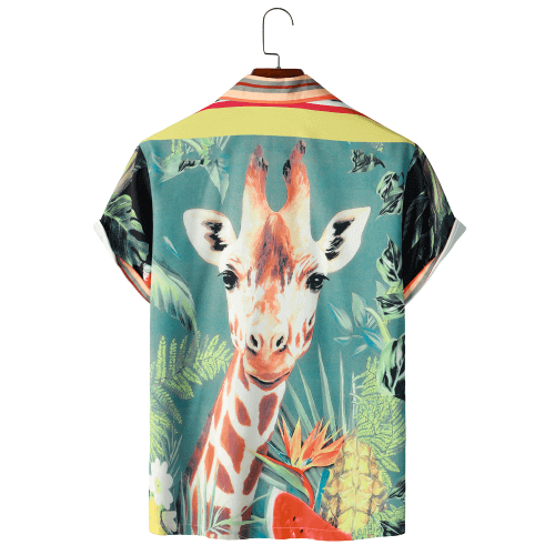 Men's Retro Giraffe Printed Shirt | Summer Fashion