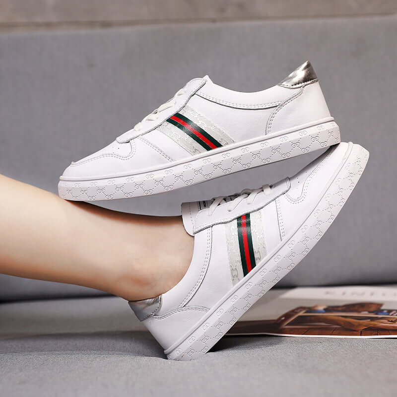 Broken code clearance leather white shoes women's shoes student running flat shoes casual white shoes