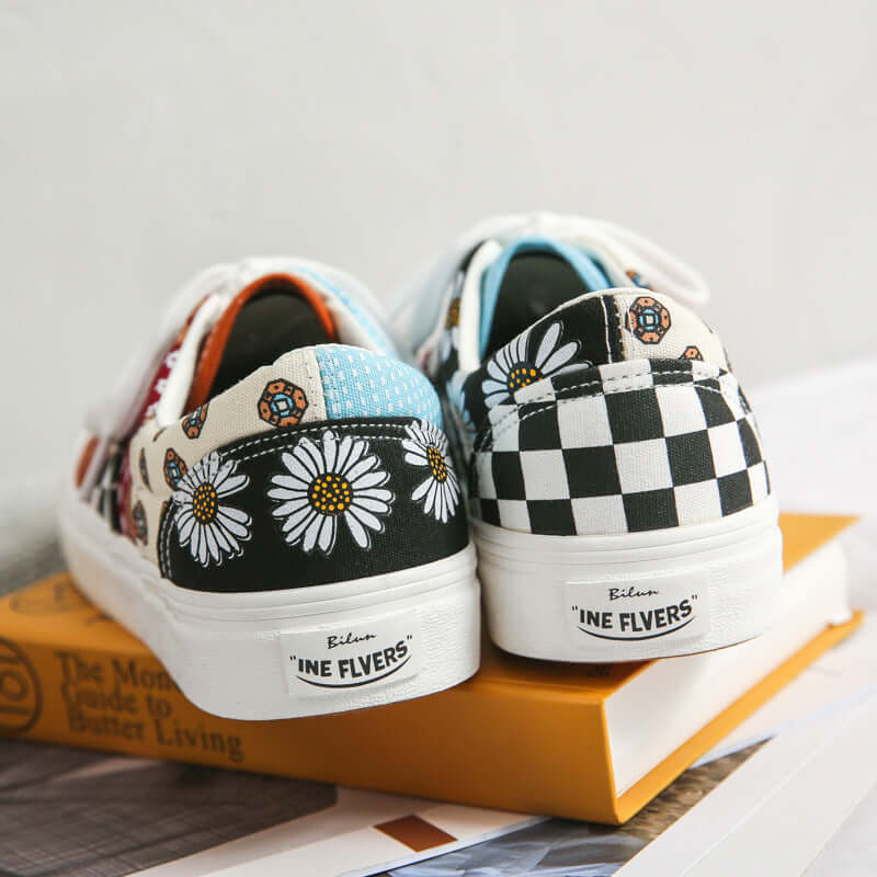 Vasibaen Wansza 2021 new couples on a ruts, ulzzang retro color matching canvas shoes women's shoes