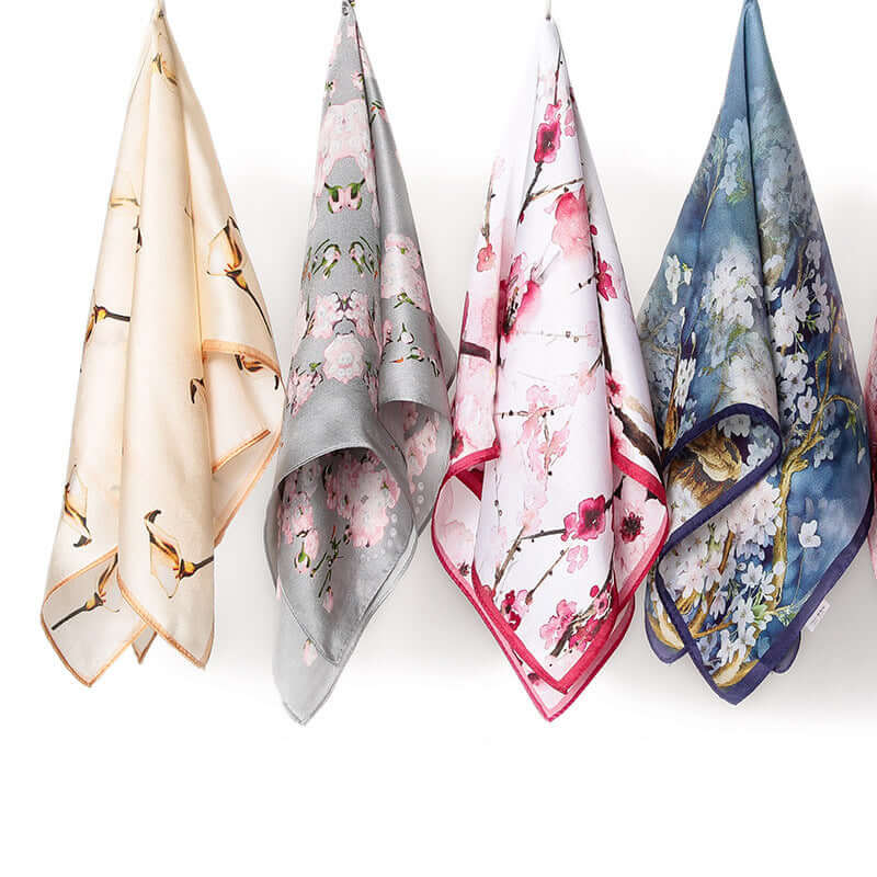 2020 new print small square towel female spring and autumn decoration silk small square towel multi-purpose silk scarf beach towel