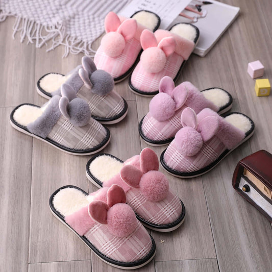 Creative fashion craft ball female autumn and winter warm cotton slippers home boutique comfortable plush flush flops