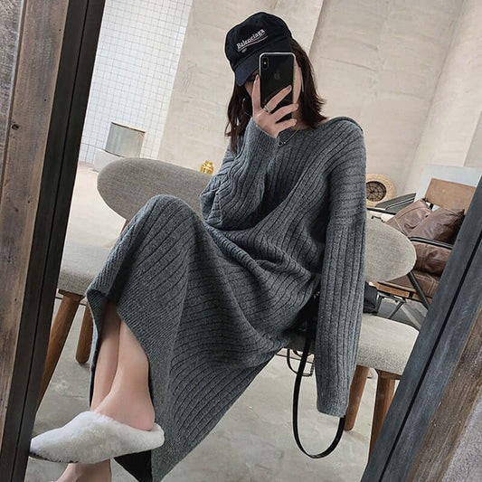 Women's Sweater Dress - Long Length Comfort and Warmth