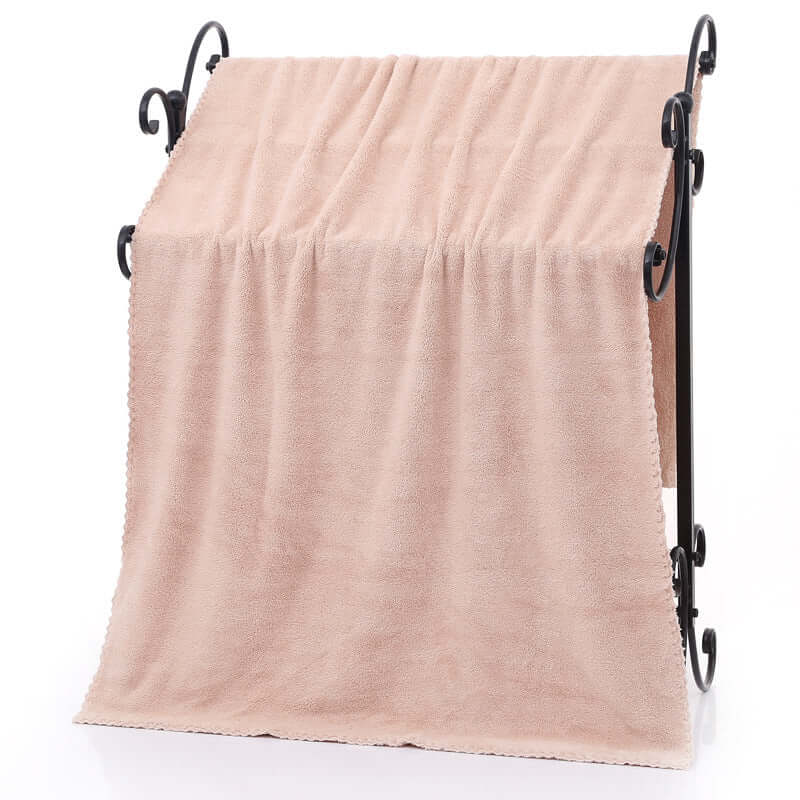 Coral velvet bath towel lace is not easy to lose hair adult bath towel soft water absorbent thickened bath towel 70 140 beach towel