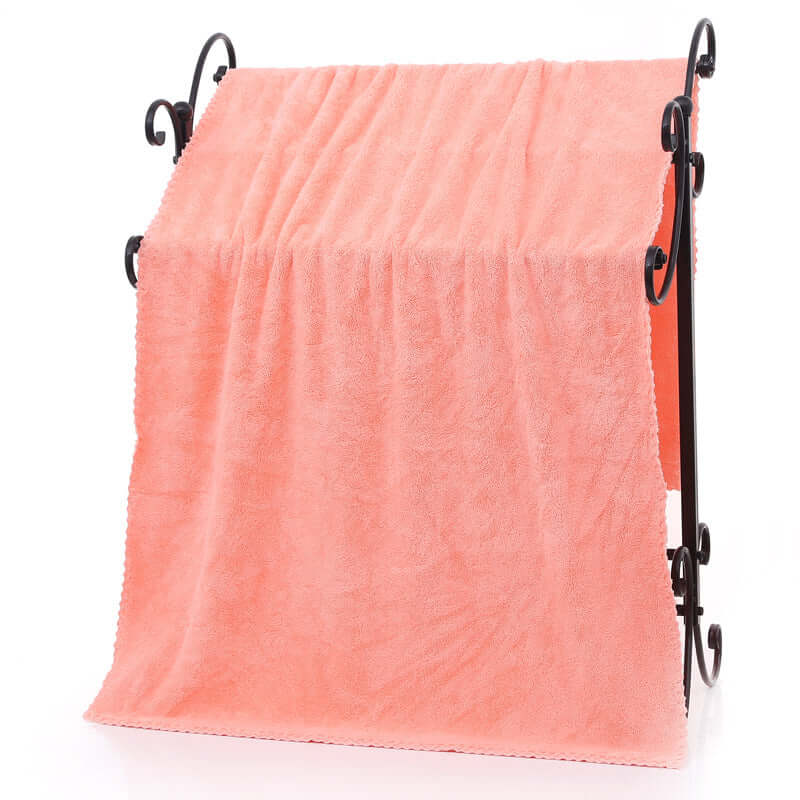 Coral velvet bath towel lace is not easy to lose hair adult bath towel soft water absorbent thickened bath towel 70 140 beach towel