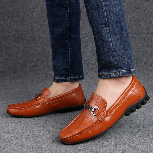 Leather shoes 2021 autumn men's casual shoes Korean business peas shoes men's trend fashion leather men's shoes