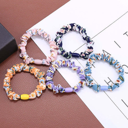 Korean version of the flower big small intestines head rope hair knotted hair rope skin hair ring small fresh high elastic hair accessories