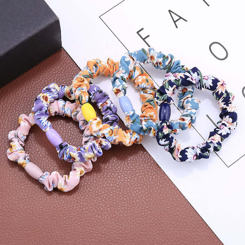 Korean version of the flower big small intestines head rope hair knotted hair rope skin hair ring small fresh high elastic hair accessories