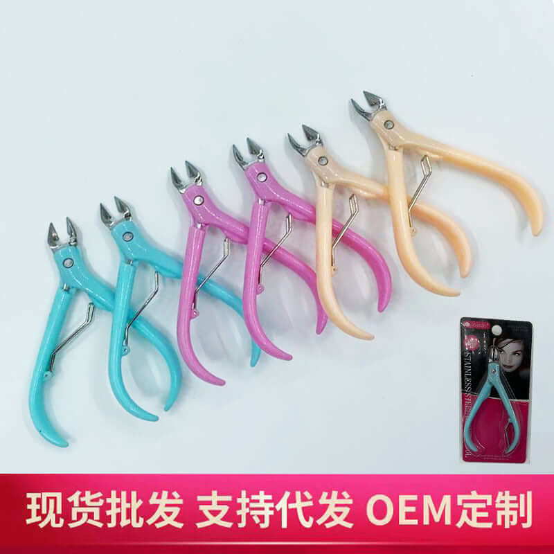 Factory spot Wholesale plastic handle dead leather pliers trencoune nail scissors a beautiful tool dead skin scissors