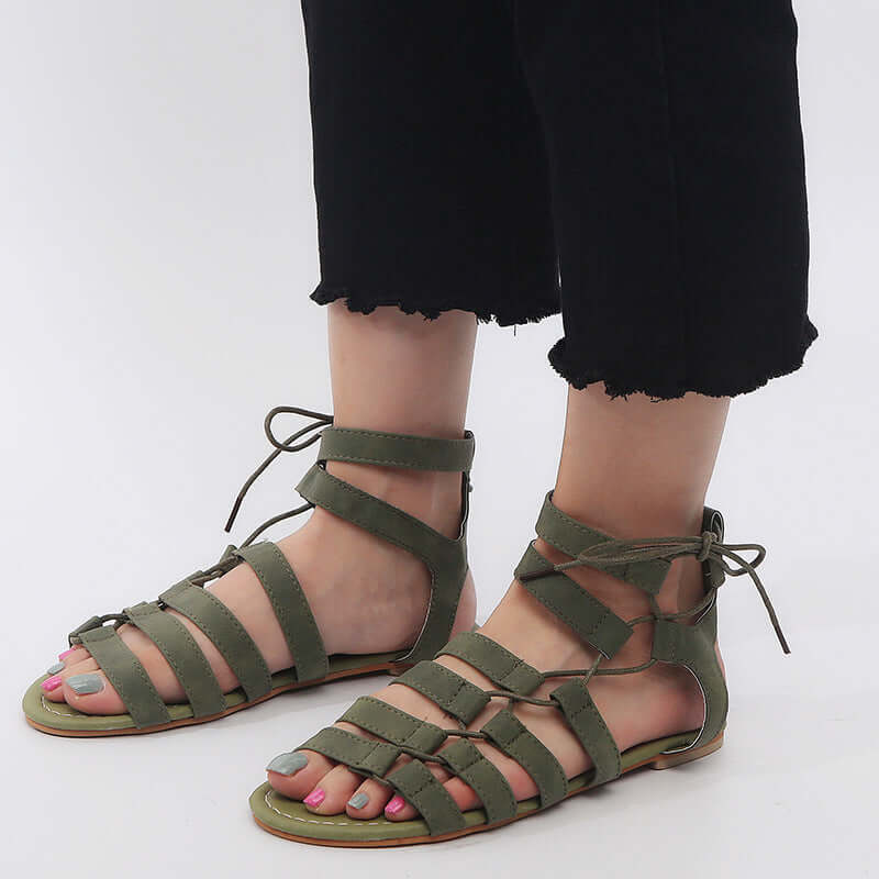 Wish independent station new 2020 summer European and American foreign trade new flat-bottomed Roman plus size 43 size female sandals in stock