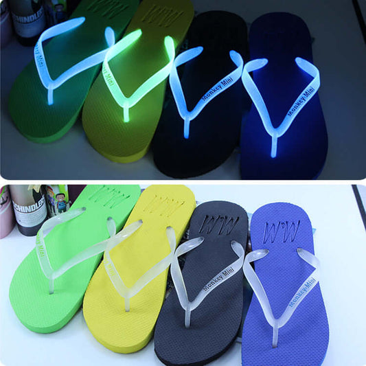 Cartoon people dramatic night light clip foot slippers women's summer couple glow slippers hm new sandals men's slippers