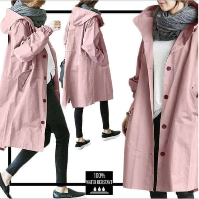 Fashion Womens Trench Coats Hooded Long 2021 Spring Autumn Windproof Lady Female Casual Clothes 8 Color Windbreaker Korean Style