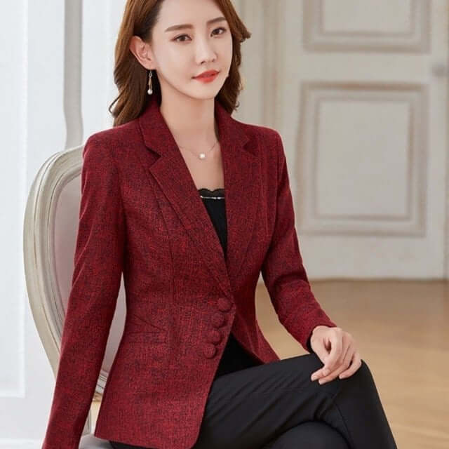 Bytenoisy  6XL Fashion Women Plus Size Blazers Jackets Work Office Lady Suit Slim Single Breasted Business Female Blazer Coats Formal