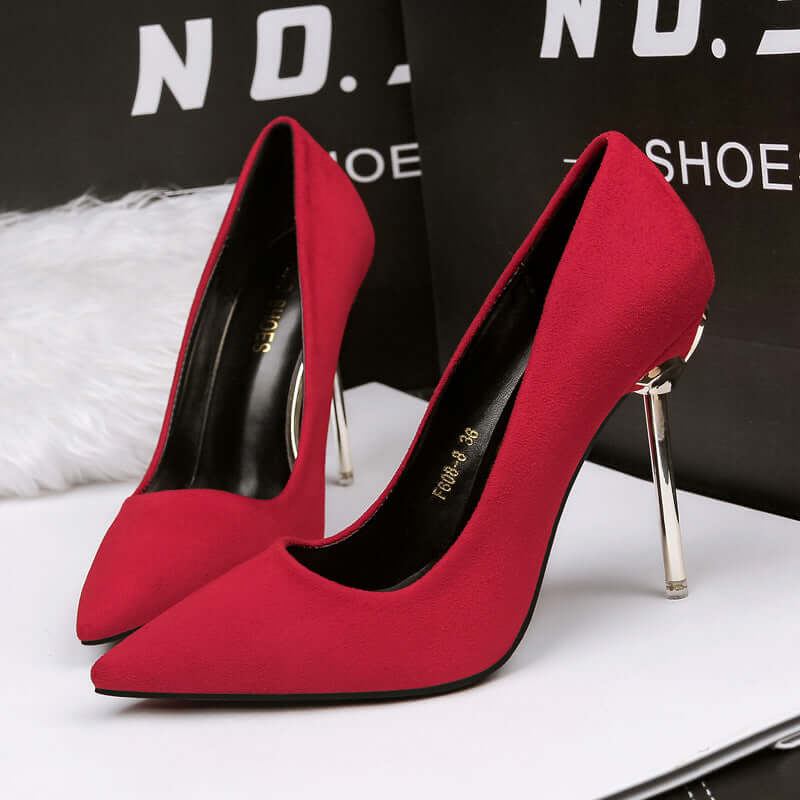 608-8 simple fashion new shallow mouth sharp professional solid color shallow mouth stiletto high heel low to help fairy shoes