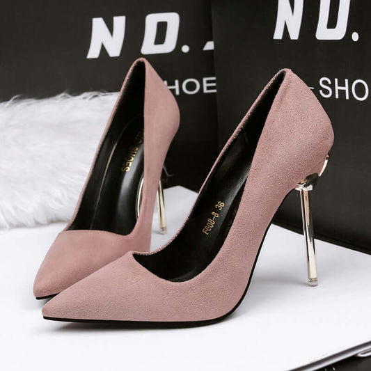 608-8 simple fashion new shallow mouth sharp professional solid color shallow mouth stiletto high heel low to help fairy shoes