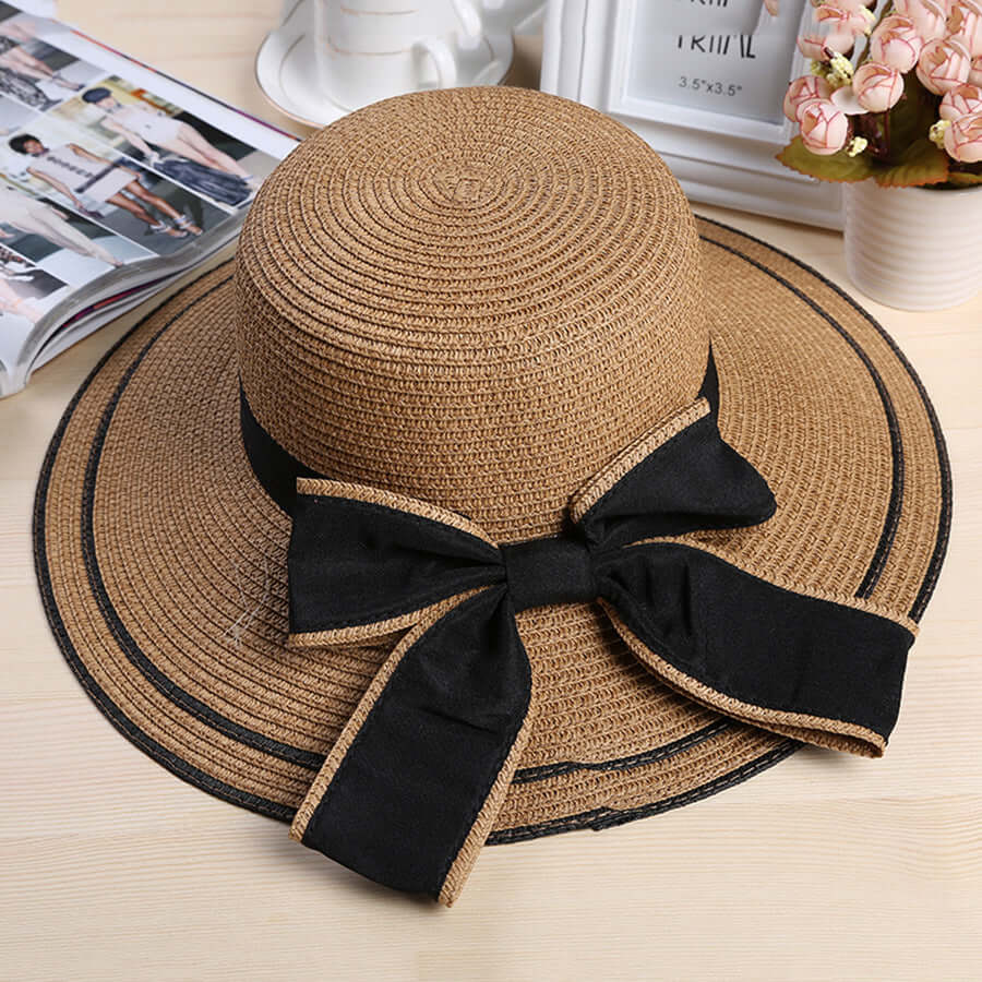 Outdoor folding straw hat female summer Korean version of the tide lade sun hat sun hat summer beach hat