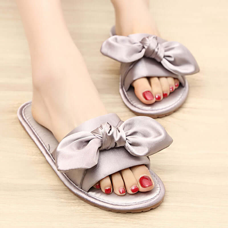 New home gold velvet wedding slippers female with a sunny salad home beef tendon women's bridal bow shoes autumn and winter