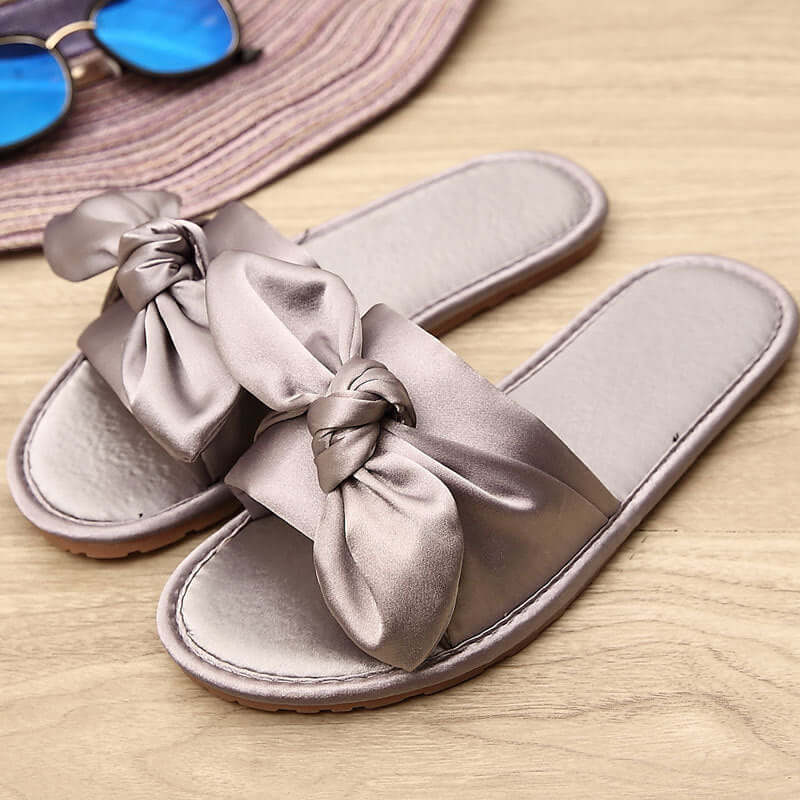 New home gold velvet wedding slippers female with a sunny salad home beef tendon women's bridal bow shoes autumn and winter