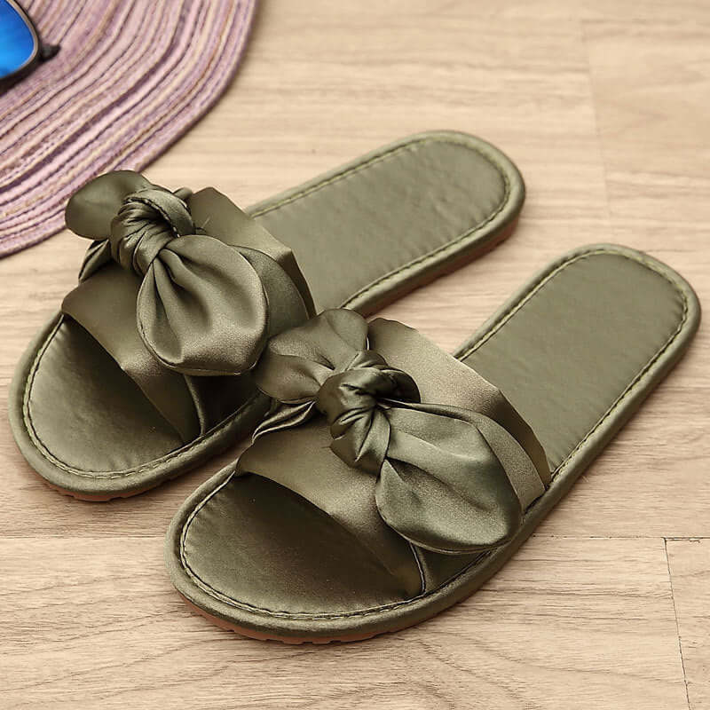 New home gold velvet wedding slippers female with a sunny salad home beef tendon women's bridal bow shoes autumn and winter