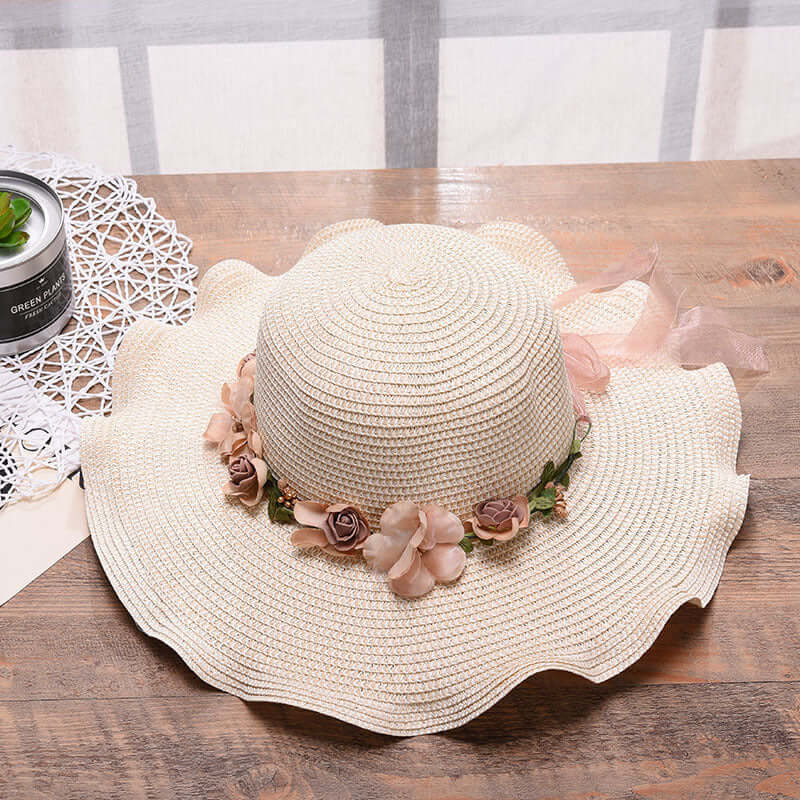 Ladies Bonnet - Beautiful Floral Band - Sun Protection