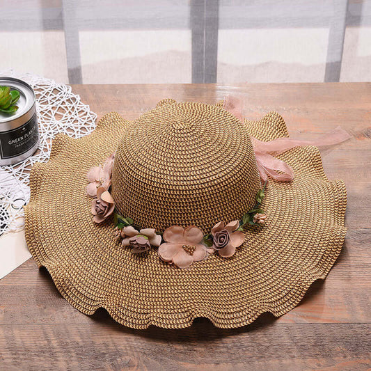 Ladies Bonnet - Beautiful Floral Band - Sun Protection