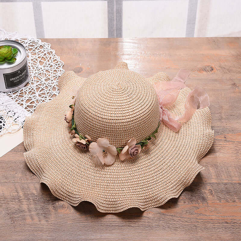 Ladies Bonnet - Beautiful Floral Band - Sun Protection