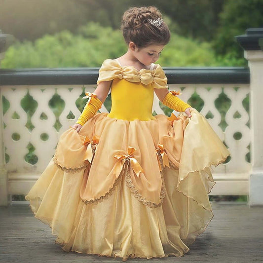 ins autumn and winter children's skirt Belle Princess middle-aged children's dress skirt girl's dress beauty and the beast