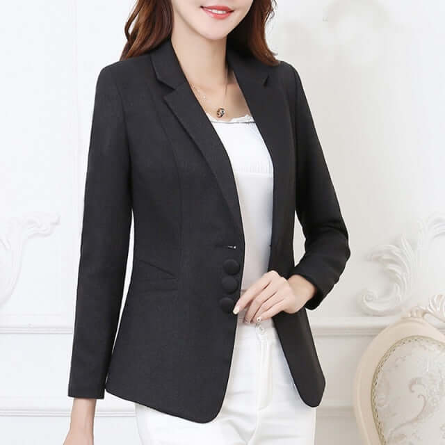 Bytenoisy  6XL Fashion Women Plus Size Blazers Jackets Work Office Lady Suit Slim Single Breasted Business Female Blazer Coats Formal