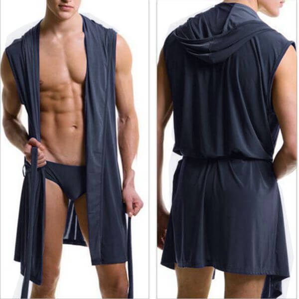 Men's Silk Hooded Pajama Set