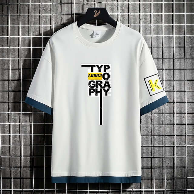 HIP HOP LOOSE Mens T-shirts Casual Classic 2023 Summer Short Sleeves Black White Tshirt Tees Plus OVERSize L-6XL 7XL 8XL