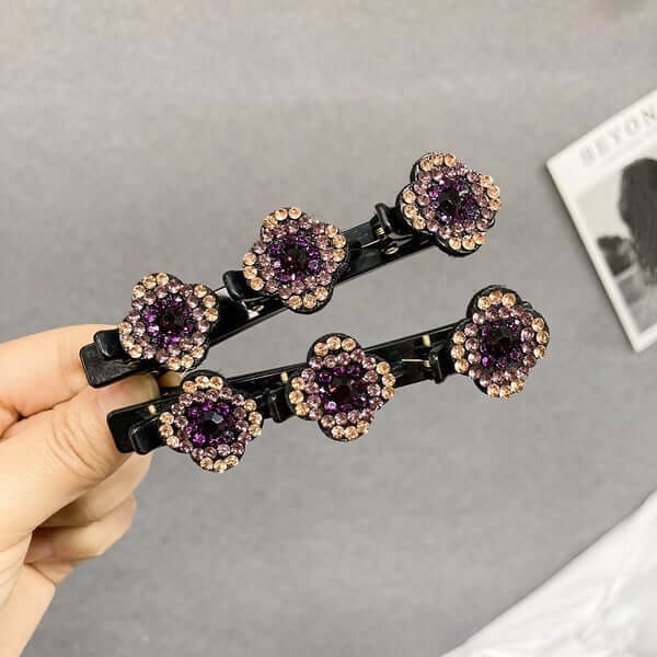 Great Giftable | Sparkling Crystal Stone Braided Hair Clips