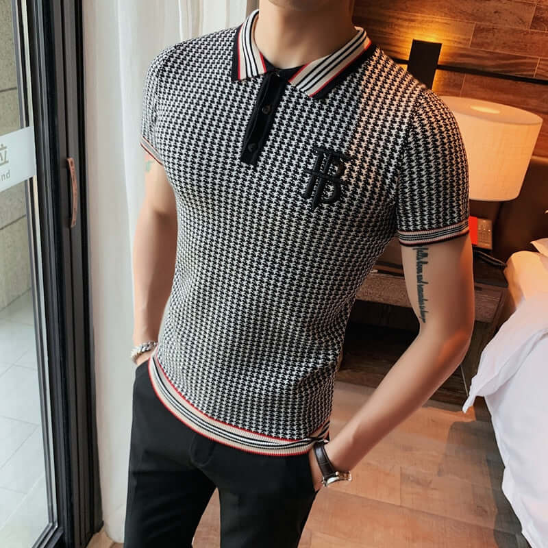 2022 Korean Style Men Summer Leisure Short Sleeves POLO Shirts/Male Slim Fit Business Knit POLO Shirt Homme Tee Plus Size 4XL