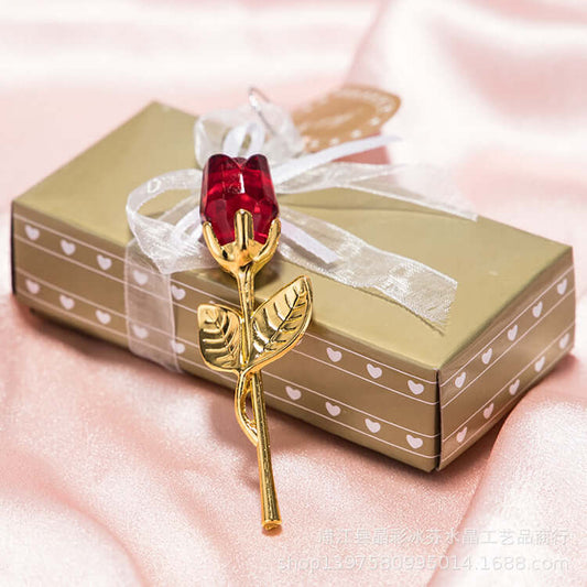Giftable alluring crystal metal roses boxed gift any occasion