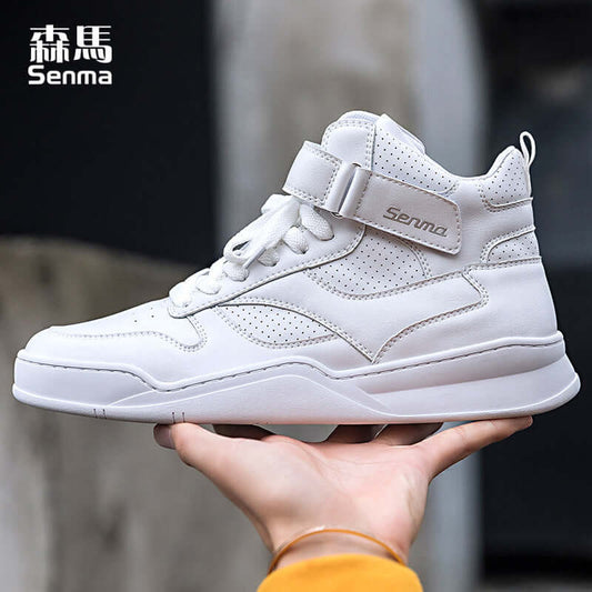 Senma 2020 new winter white high shoes Martin boots men's Korean shoes men's high-top white shoes men's trend