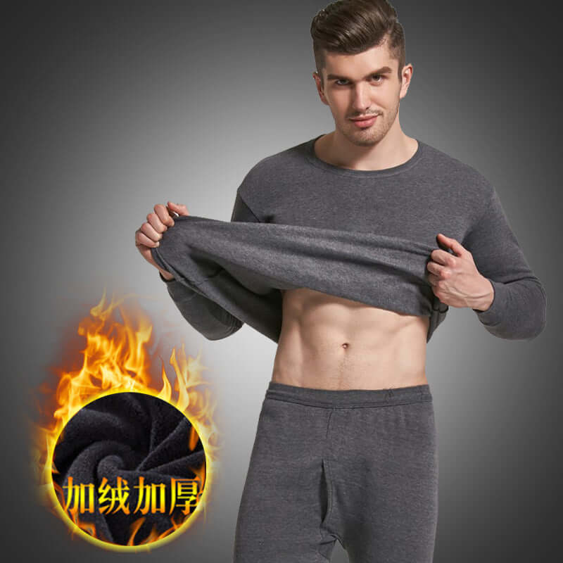 Men's Thick Velvet Thermal Underwear Set