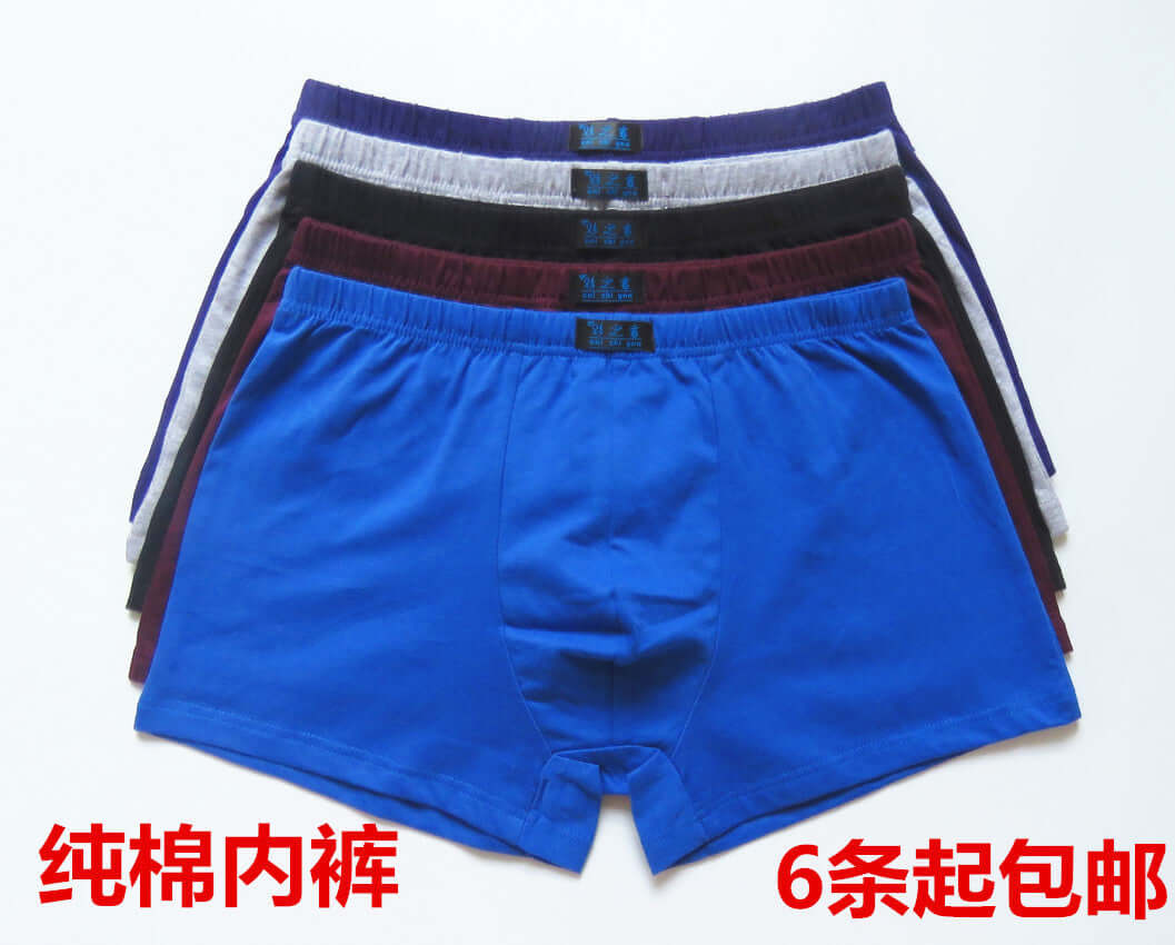 Middle-aged men's underwear loose plus fat cotton underwear medium waist youth male four-tied trousers cotton flat pants
