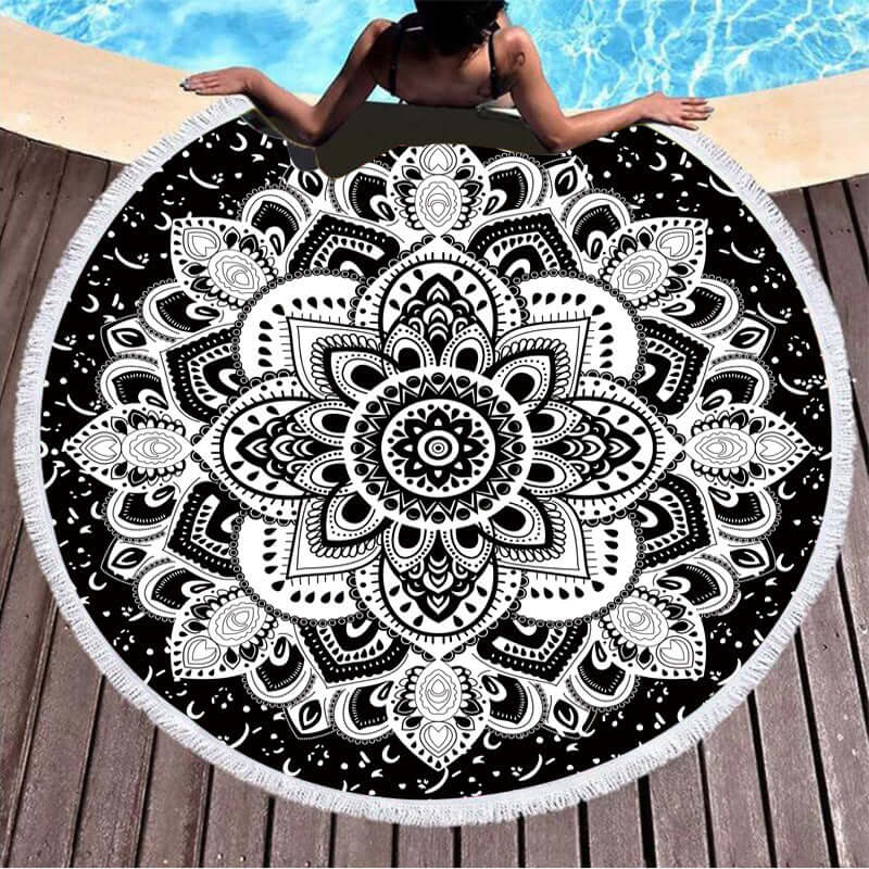 European and American explosive design microfiber round beach towel