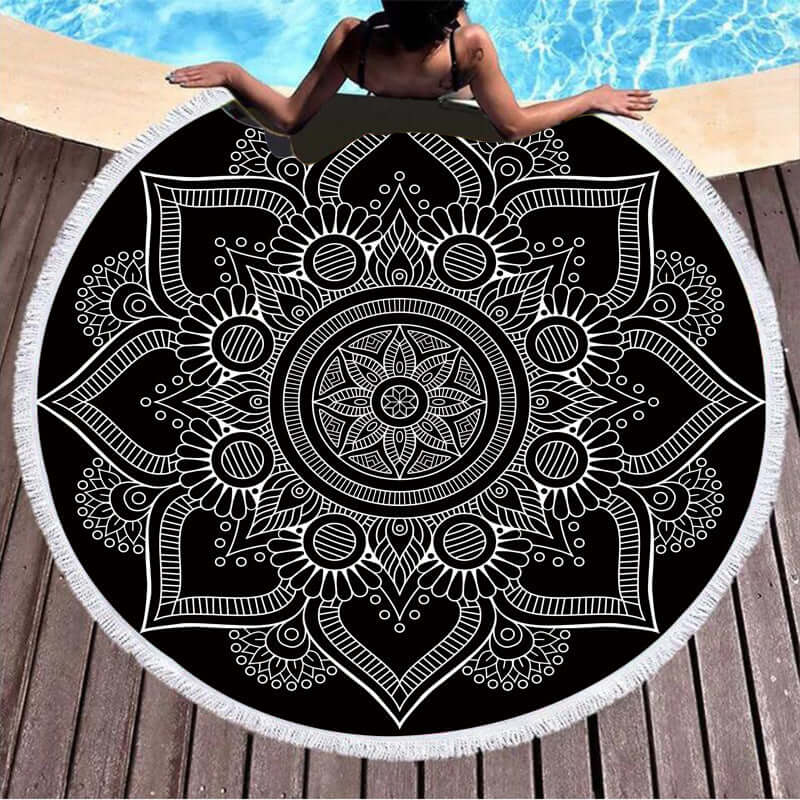 European and American explosive design microfiber round beach towel