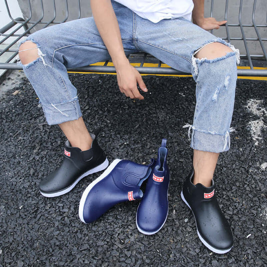 Cross-border fashion low-end adult rain shoes men's anti-slip rain boots shoes kitchen chef car wash water shoes work shoes boots