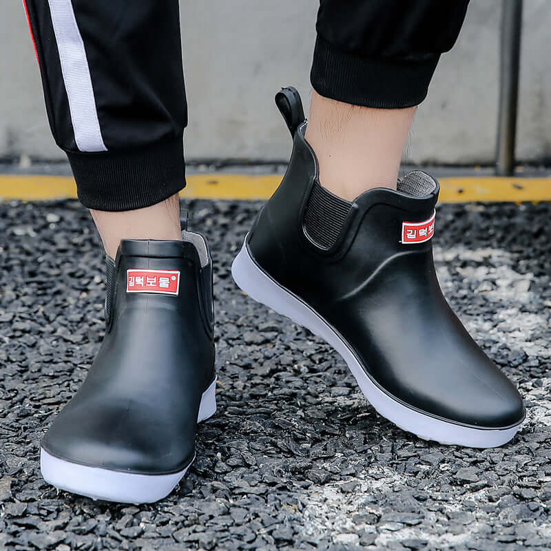 Cross-border fashion low-end adult rain shoes men's anti-slip rain boots shoes kitchen chef car wash water shoes work shoes boots