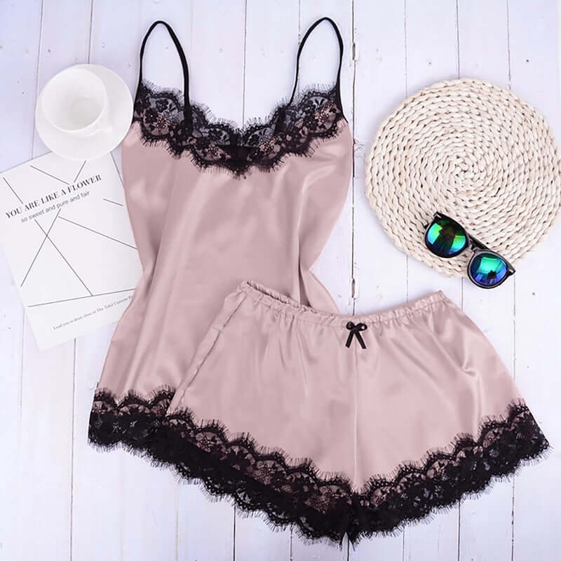 Sexy Alluring Lace Sleepwear 2 pc Set: Sleeveless Great Giftable