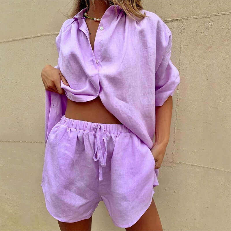 Fashion Casual Loungewear 2 pc.-Tracksuit Shorts + Long Sleeve Top - Many Colors ! 🌈