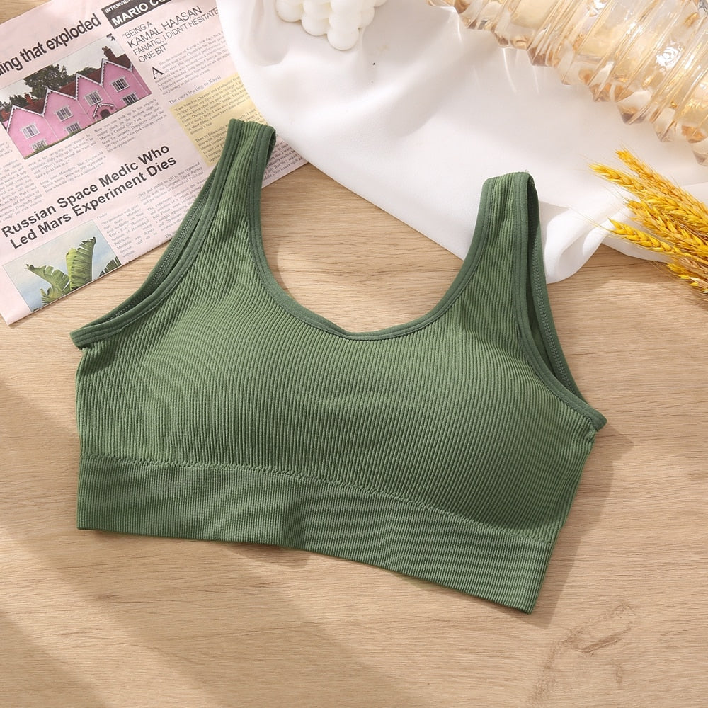 Women Tank Tops Streetwear Push Up Cropped Top for Female Lounge Solid Color Casual Sexy Lingerie Wirefree Camisole Fashion Girl