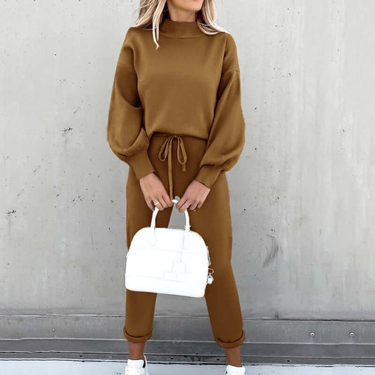 Two Piece Set Solid Casual Tracksuit Women Autumn Winter Pullovers Sweatshirts Pants Suit Female Long Sleeve Tops Couple Clothes