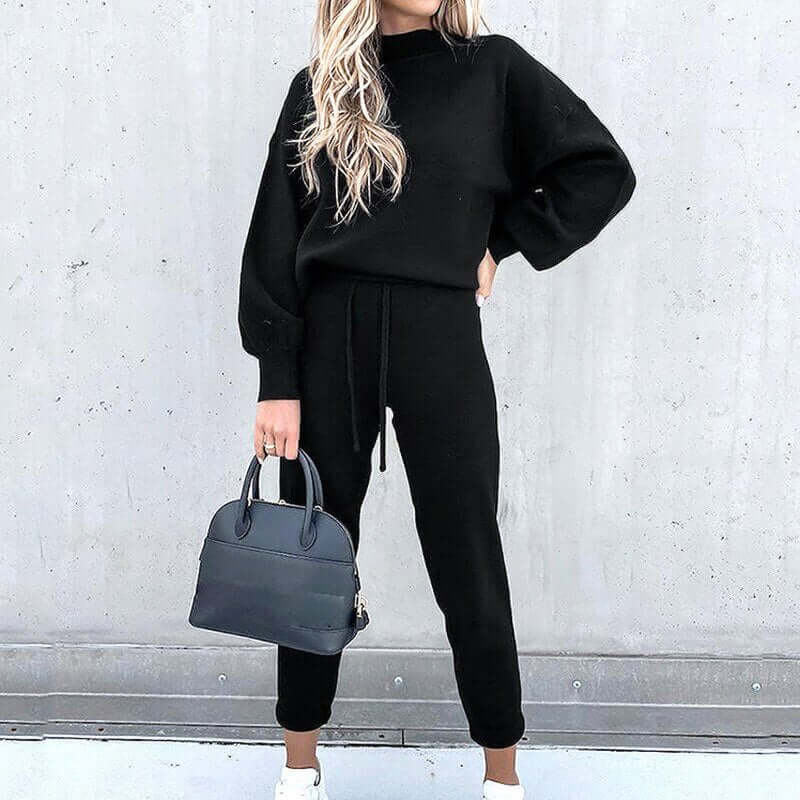 Two Piece Set Solid Casual Tracksuit Women Autumn Winter Pullovers Sweatshirts Pants Suit Female Long Sleeve Tops Couple Clothes