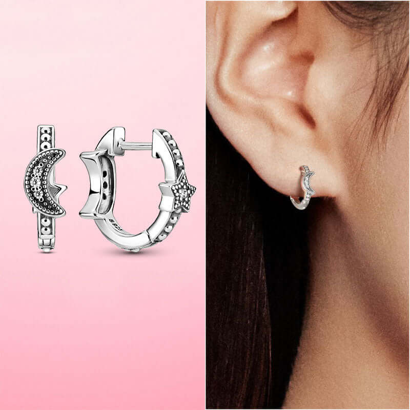 Silver Earrings Real 925 Sterling Silver Asymmetrical Heart Hoop Earrings for Women Fashion Silver Earring Jewelry Gift