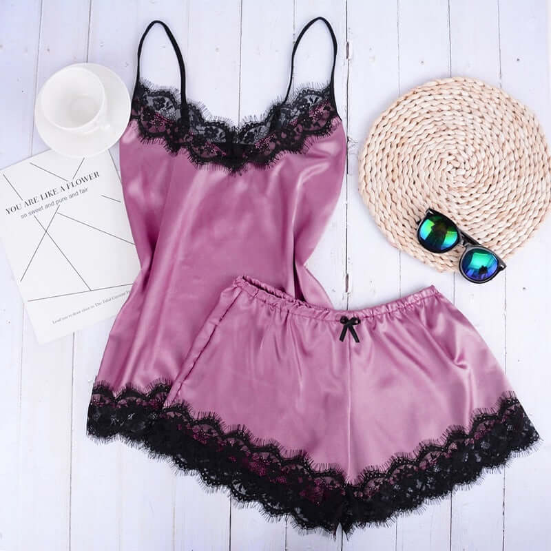 Sexy Alluring Lace Sleepwear 2 pc Set: Sleeveless Great Giftable